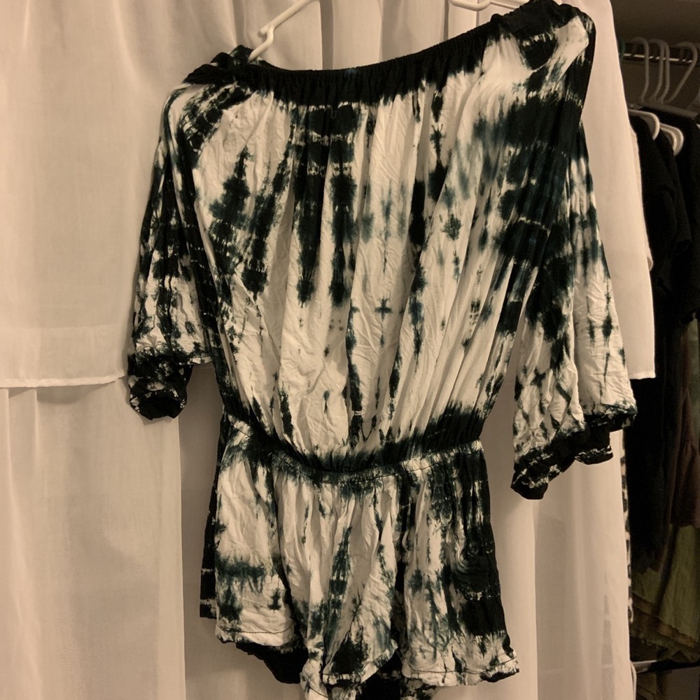 Tie Dye Off-The-Shoulder Romper